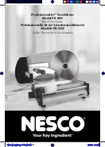 Предварительный просмотр 1 страницы Nesco FS-300 Care/Use Manual