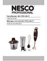 Preview for 1 page of Nesco HB-17 Care/Use Manual