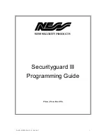 Предварительный просмотр 1 страницы Ness Security Products Securityguard III Programming Manual