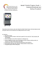 Preview for 9 page of NESTLE Vitality Express Extended Shutdown And Startup Procedure