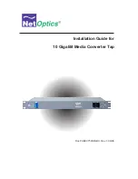 Preview for 1 page of Net Optics 10 GigaBit Media Converter Tap Installation Manual