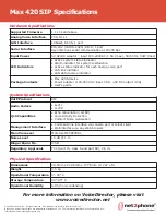 Preview for 2 page of Net2Phone VoiceDirector Max 420 SIP Specifications