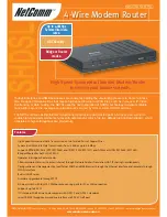 Preview for 1 page of NetComm NB704 Specifications