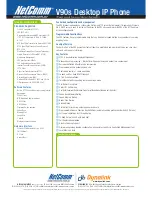 Предварительный просмотр 2 страницы NetComm V90s Specification Sheet