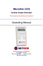 Preview for 1 page of Netech MicroSim COS Operating Manual