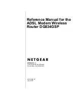 NETGEAR DG834GSP Reference Manual preview