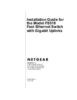 Preview for 1 page of NETGEAR FS518 - Switch Installation Manual