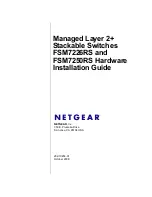 Preview for 1 page of NETGEAR FSM7226RS - ProSafe Switch - Stackable Hardware Installation Manual