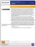 Предварительный просмотр 1 страницы NETGEAR GS724AT - ProSafe Gigabit Smart Switch Datasheet