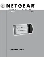 NETGEAR HA501 - 802.11a Wireless 32-Bit Card Bus Adapter Reference Manual preview