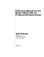 Предварительный просмотр 1 страницы NETGEAR HR314 - Wireless Router Reference Manual