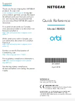 NETGEAR Orbi RBR20 Quick Reference preview