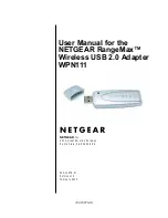 Preview for 1 page of NETGEAR RangeMax Wireless USB 2.0 Adapter WPN111  WPN111NA WPN111NA User Manual