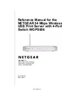 Предварительный просмотр 1 страницы NETGEAR WGPS606 - 54 Mbps Wireless Print Server Reference Manual