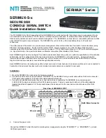 Preview for 1 page of Network Technologies Incorporated SERIMUX-S-16DP Quick Installation Manual