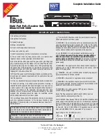 Предварительный просмотр 1 страницы Network Video Technologies TBus NV-ER1808i Installation Manual