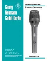 Neumann.Berlin KMS 140 Operating Instructions Manual предпросмотр