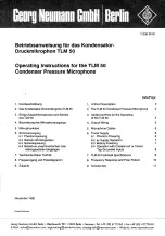 Neumann.Berlin TLM 50 Operating Instructions Manual предпросмотр