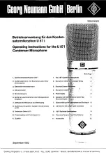 Предварительный просмотр 1 страницы Neumann.Berlin U 87 i Operating Instructions Manual