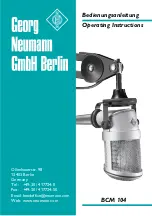 Neumann bcm 104 Operating Instructions Manual preview