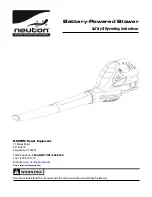 Neuton Battery-Powered Blower Safety & Operating Instructions Manual предпросмотр