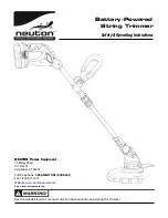 Предварительный просмотр 1 страницы Neuton Battery-Powered String Trimmer Safety & Operating Instructions Manual