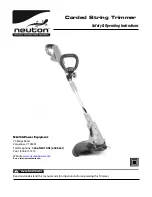 Neuton Corded String Trimmer Safety & Operating Instructions Manual preview