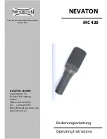 Предварительный просмотр 1 страницы NEVATON MC 420 Operating Instructions