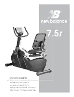 Предварительный просмотр 1 страницы New Balance 7.5r Owner'S Manual