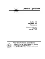 Preview for 1 page of NEW BRUNSWICK SCIENTIFIC BioFlo 415 Manual To Operations