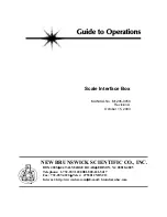 NEW BRUNSWICK SCIENTIFIC Scale Interface Box Manual To Operations preview