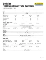 Preview for 1 page of New Holland TK4030V Specifications