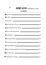 Предварительный просмотр 2 страницы NEW KON 112-605 Operating Manual