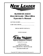 New Leader NL5000G5 AGCO Operator'S Manual preview