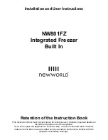 Preview for 1 page of New World NW801FZ Installation And User Instructions Manual