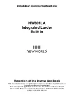 New World NW801LA Installation And User Instructions Manual preview