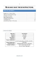 Предварительный просмотр 2 страницы NewAir 810028280663 Owner'S Manual