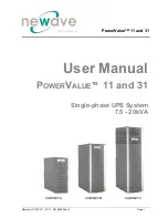 Newave PowerValue 11 User Manual preview