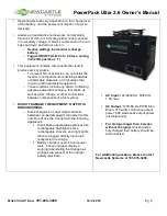 Предварительный просмотр 6 страницы Newcastle Systems PowerPack Ultra 2.6 series Owner'S Manual