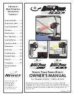 Newgy Industries Robo-Pong 1040+ Owner'S Manual preview