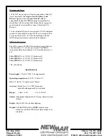 Preview for 3 page of NewMar DCV Installation & Operation Manual