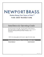 Предварительный просмотр 1 страницы Newport Brass 5-036 Installation & Operating Manual