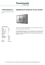 Preview for 1 page of NewStar Neomounts FPMA-W300BLACK Installation Instructions