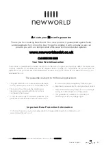 Preview for 26 page of Newworld NWSP60B Instruction Manual