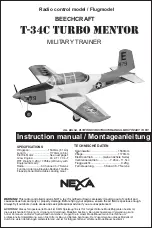 Nexa BEECHCRAFT T-34C TURBO MENTOR MILITARY TRAINER Instruction Manual предпросмотр