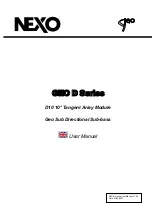 Preview for 1 page of Nexo GEO D series User Manual