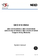 Предварительный просмотр 1 страницы Nexo GEO S12 EN54 Series System Manual