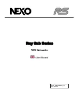 Nexo Ray Sub RS15 User Manual preview