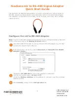 Предварительный просмотр 1 страницы NexSens mV-RS485 Quick Start Manual
