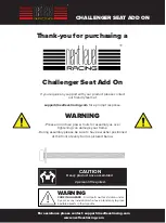 Preview for 2 page of Next Level Racing CHALLENGER SEAT ADD ON Instruction Manual